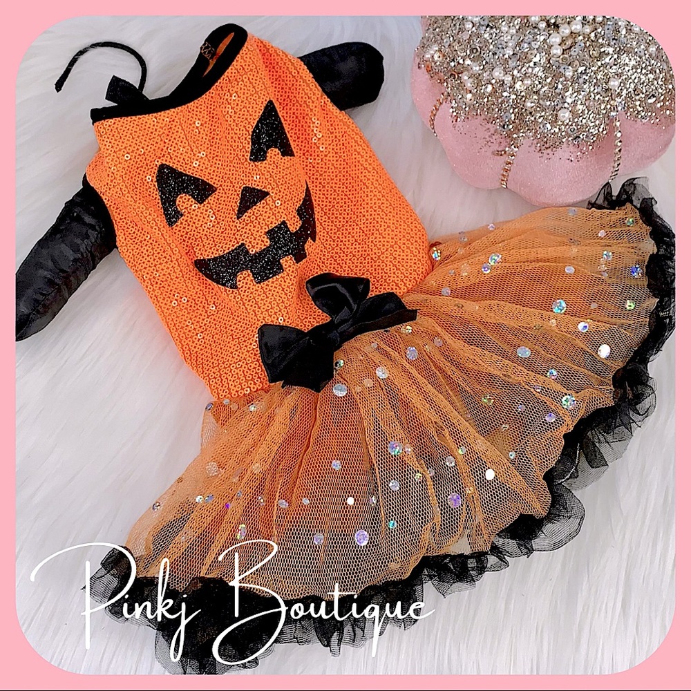 Orange Halloween Pumpkin Tutu Dress for Dogs! NWT 🐾🧡🖤🐾